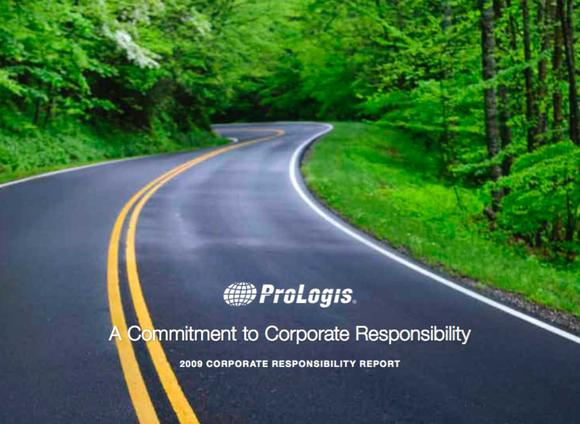 A winding road in a lush green treed area with the Prologis logo and report title overlayed