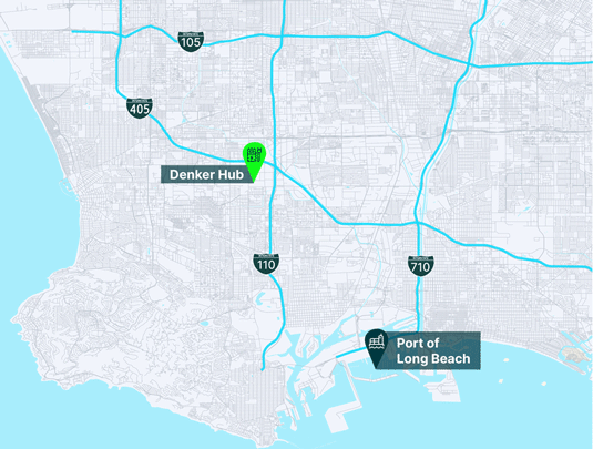 map of the port of long beach with the Denker Hub highlighted map of the port of long beach with the Denker Hub highlighted